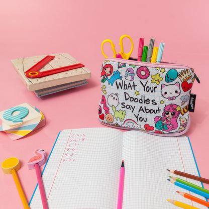 Grande trousse scolaire imprimée – What Doodles Says