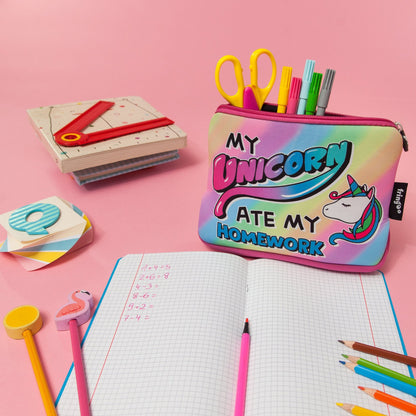 Grande trousse scolaire imprimée – licorne Ate