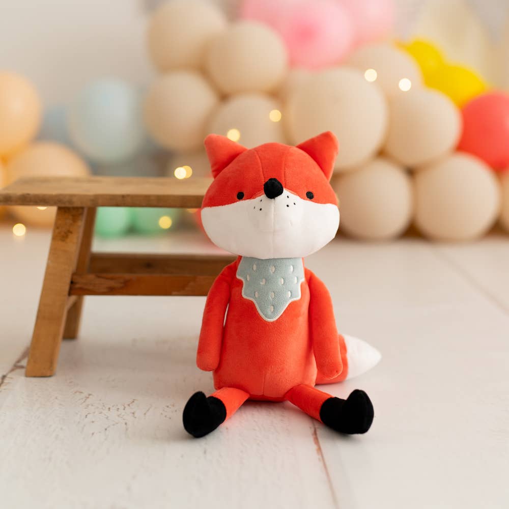 Peluche renard orange crochet fait main cadeau de naissance pour bébé