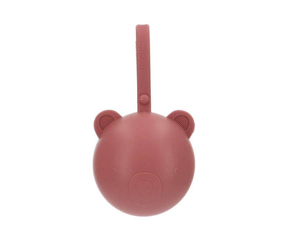 Schnullerhalter aus Silikon, rosa Bär Dust
