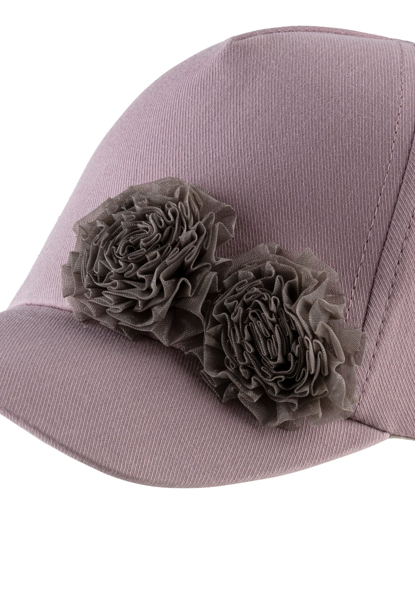 Mütze mit floralem Rüschenbesatz