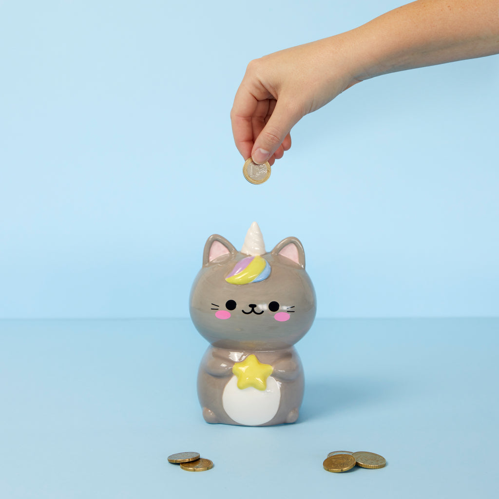 Kawaii Starry Cat Piggy Bank
