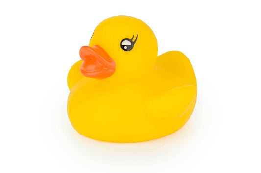 Kleine gelbe Badeente