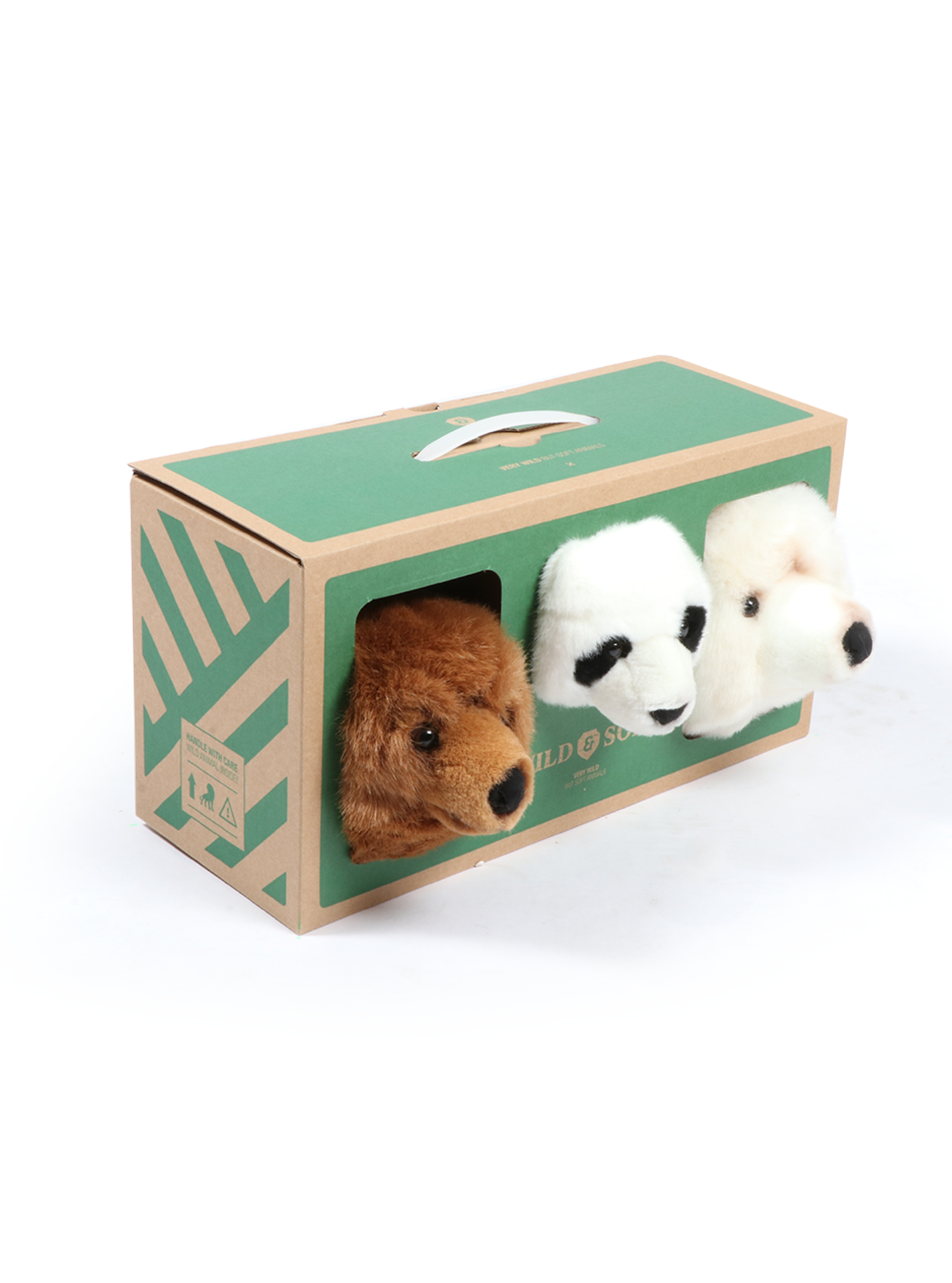 Mini Décoration Murale Peluche Têtes d'Animaux : Coffret Ours - Wild & Soft