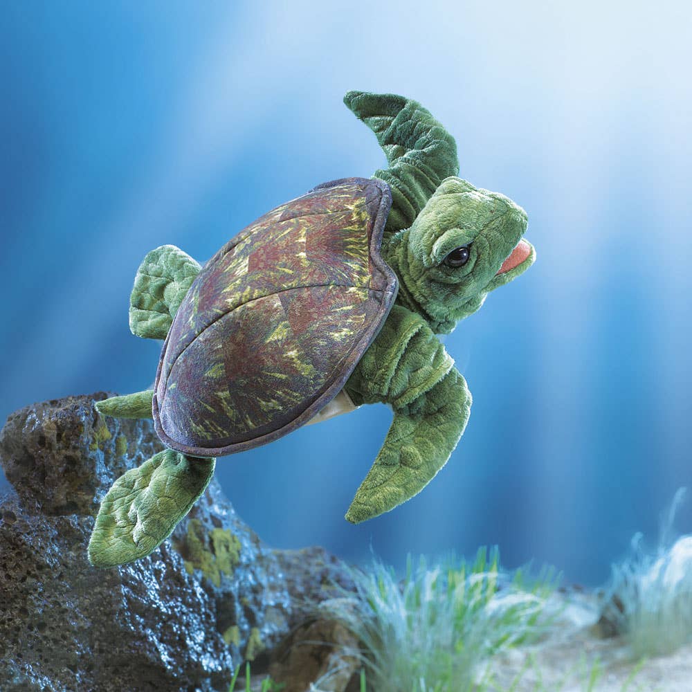 Marionnette à main Tortue de mer Folkmanis réaliste