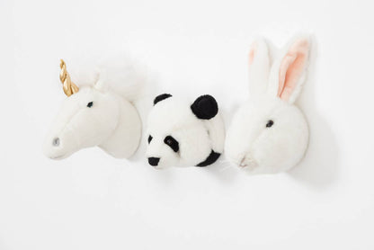 Mini Wall Decor Plush Animal Heads: Set