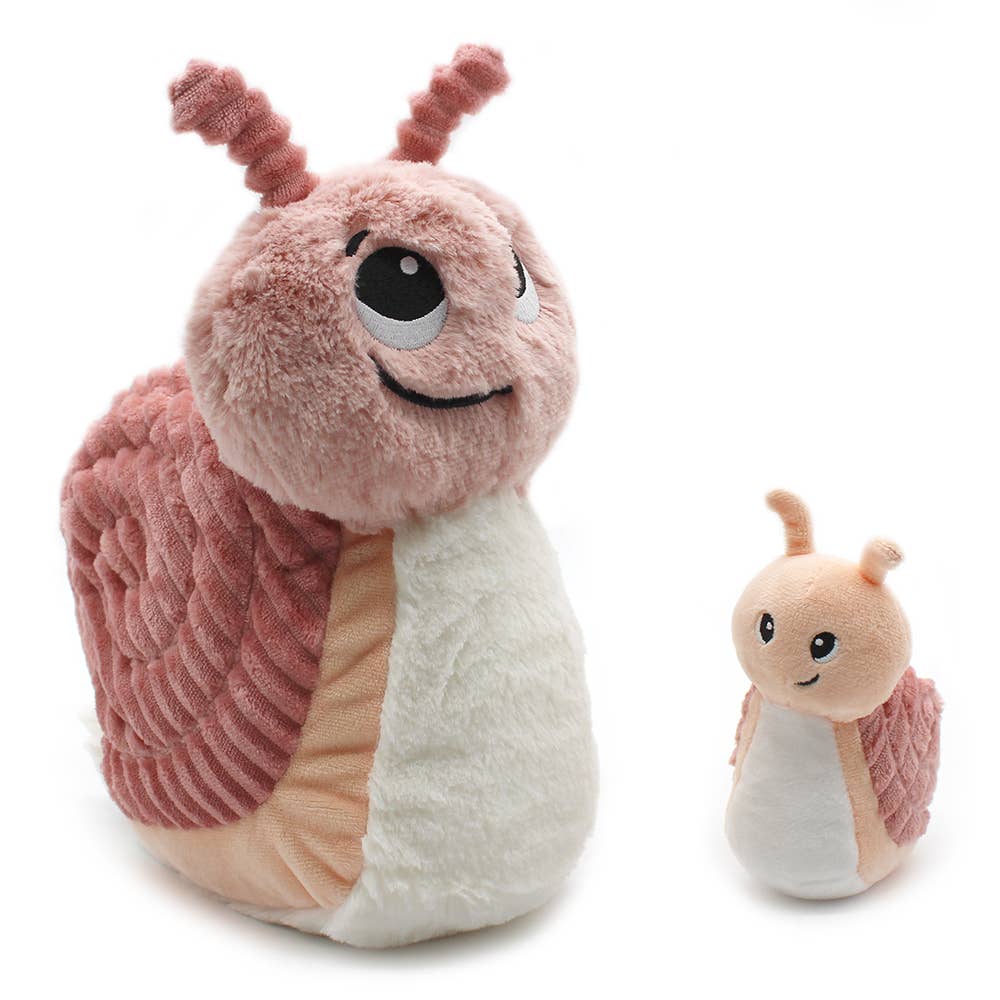 Peluche Ptipotos Maman et Bébé Escargot - Rose