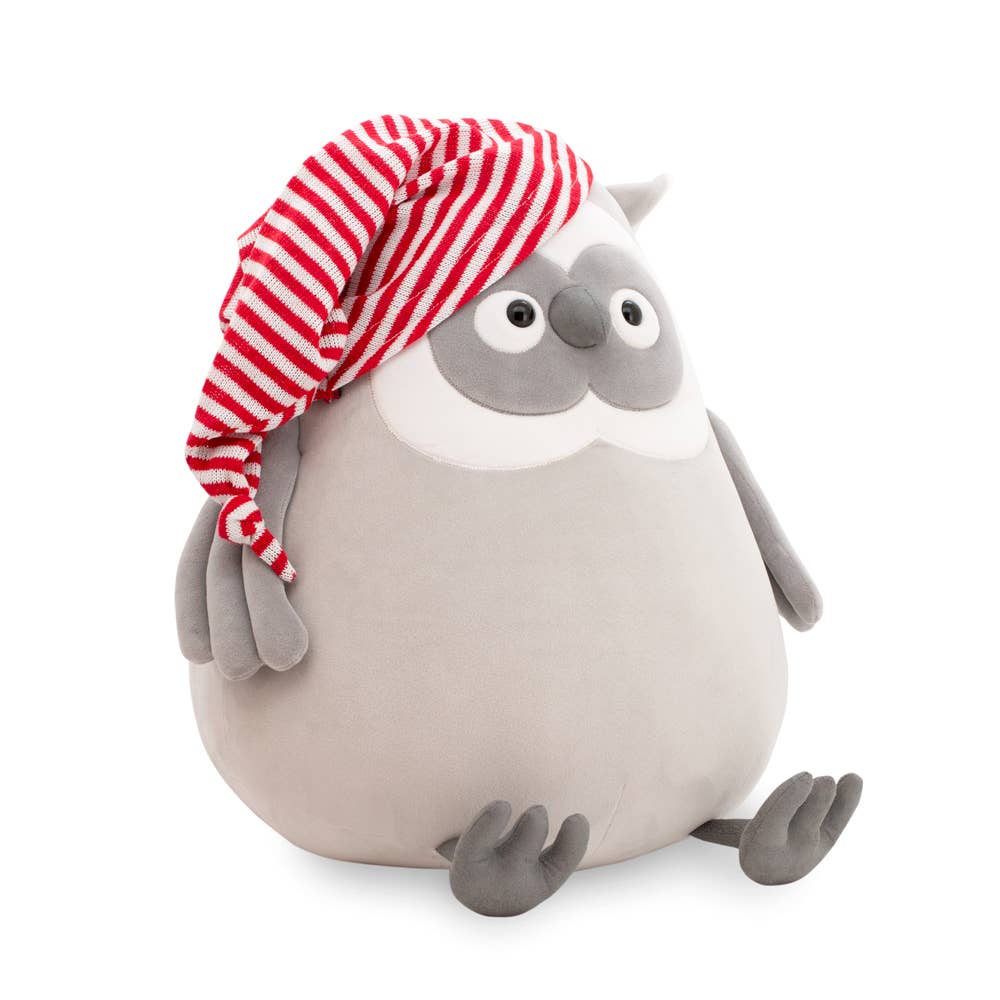 Chouette en peluche avec bonnet de nuit