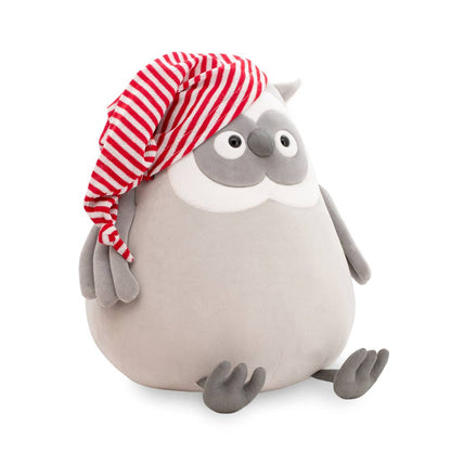 Chouette en peluche avec bonnet de nuit