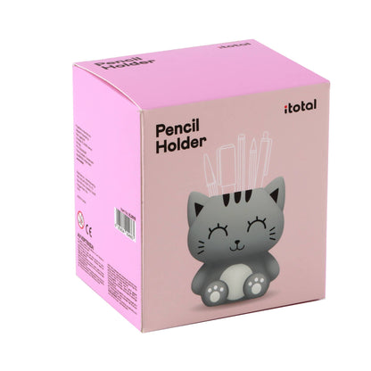 3D Grey Cat Pen Holder