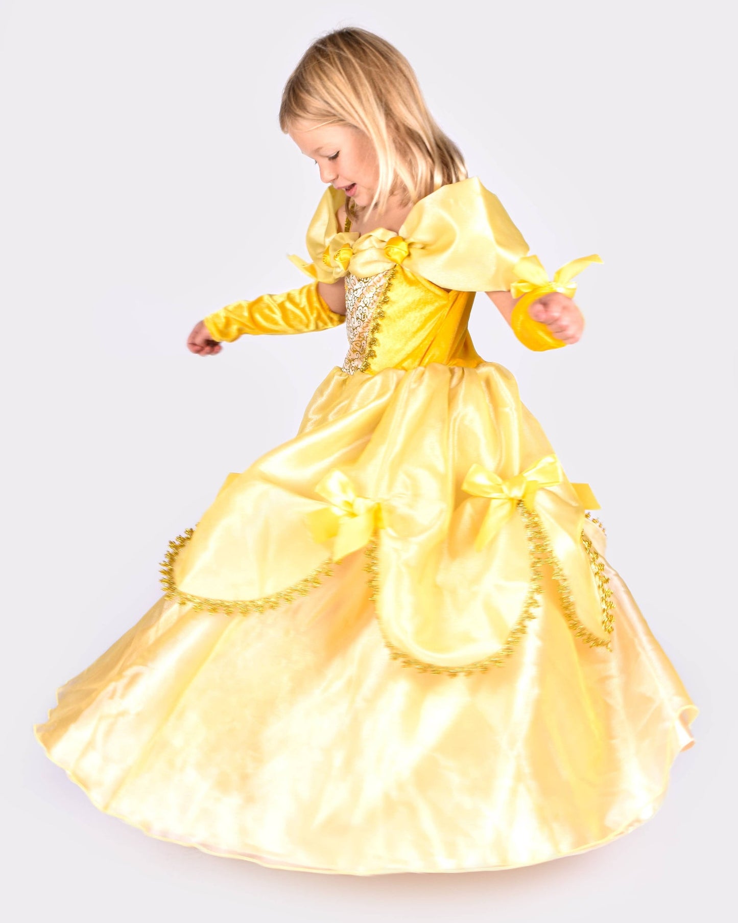 Gelbes Kleid W. Acc. Belle 98-104 Gr. 2-4 Jahre