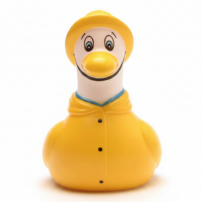Möwe im gelben Regenmantel