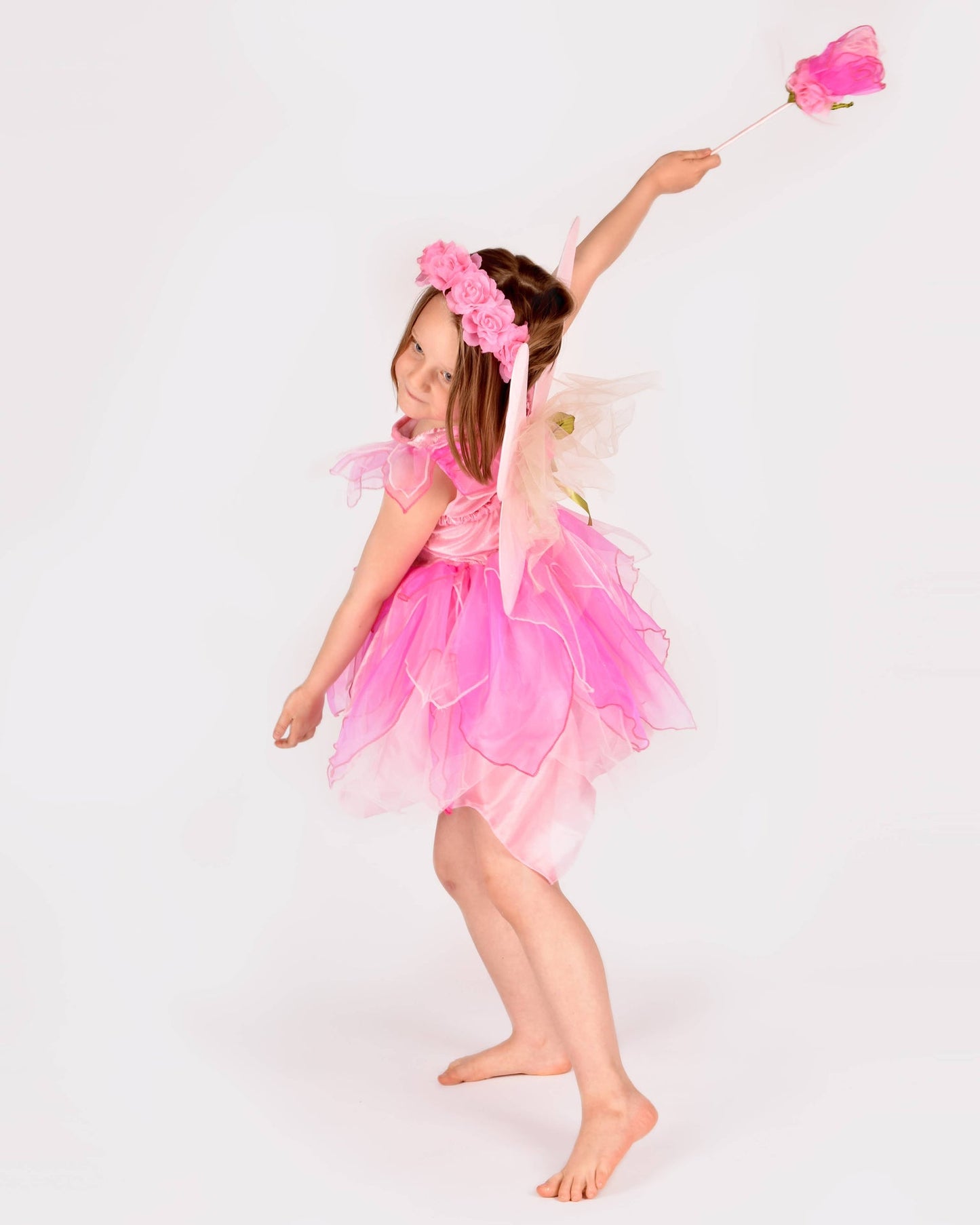 Fairy dress with wings+tiara+wand 122-128 cm 6-8 years
