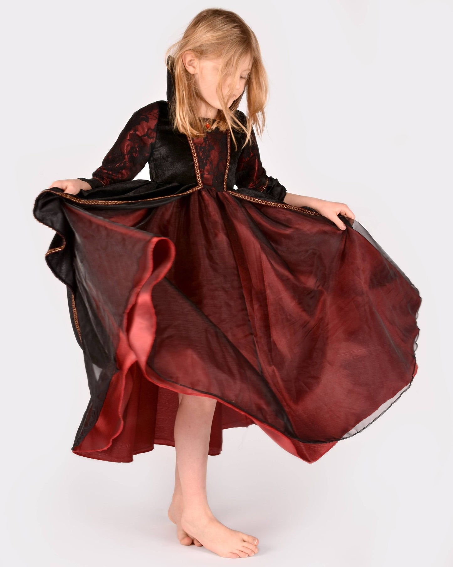 Vampir-Königin-Kleid Deluxe 110-116 cm 4-6 Jahre