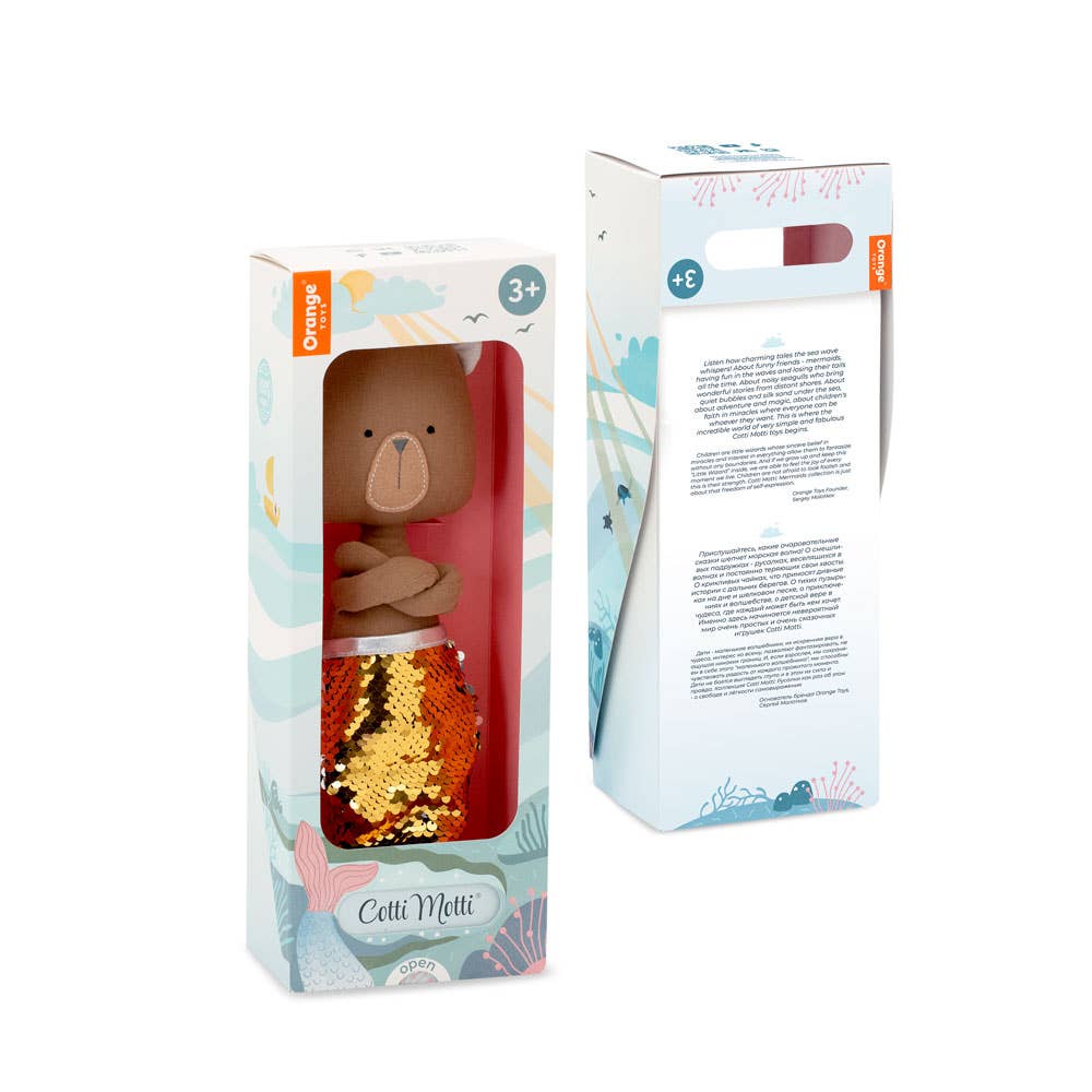 Plüschtier aus Baumwolle, Oscar der Bär: Meerjungfrau – 29 cm – ab 3 Jahren