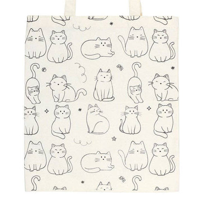 White Cats Printed Tote Bag