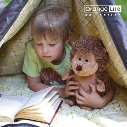 Stacheliger Igel-Plüschtier mit Brille, 20 cm