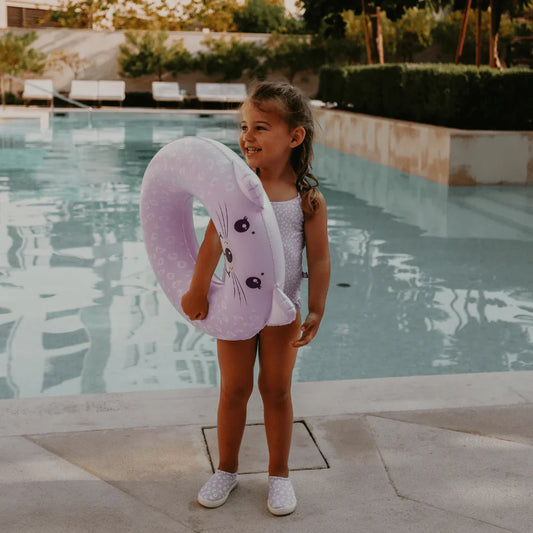 Lila Leopard Badeboje 