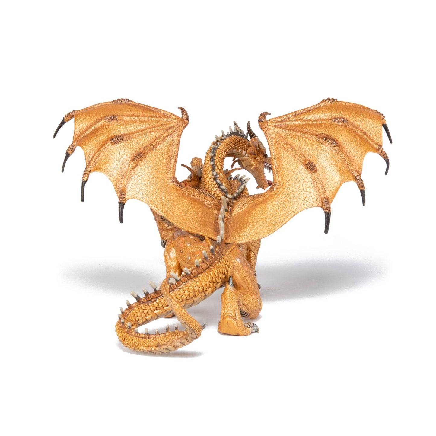 Figurine Dragon deux têtes or
