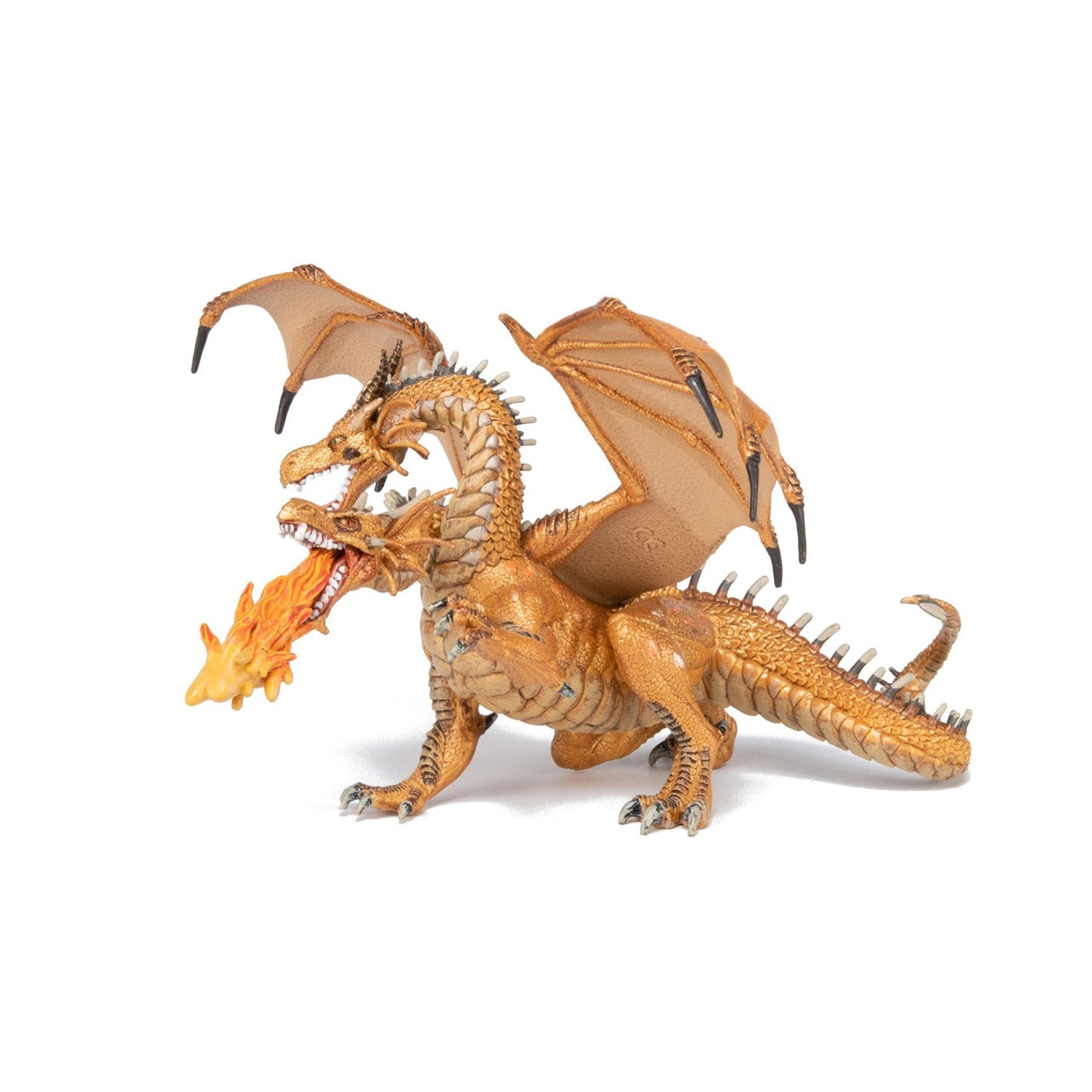 Figurine Dragon deux têtes or