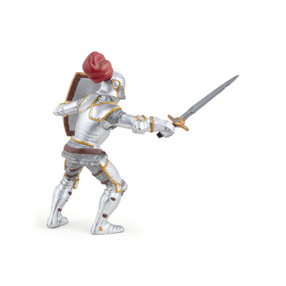 Figurine Chevalier en armure au plumet rouge Papo - personnage médiéval
