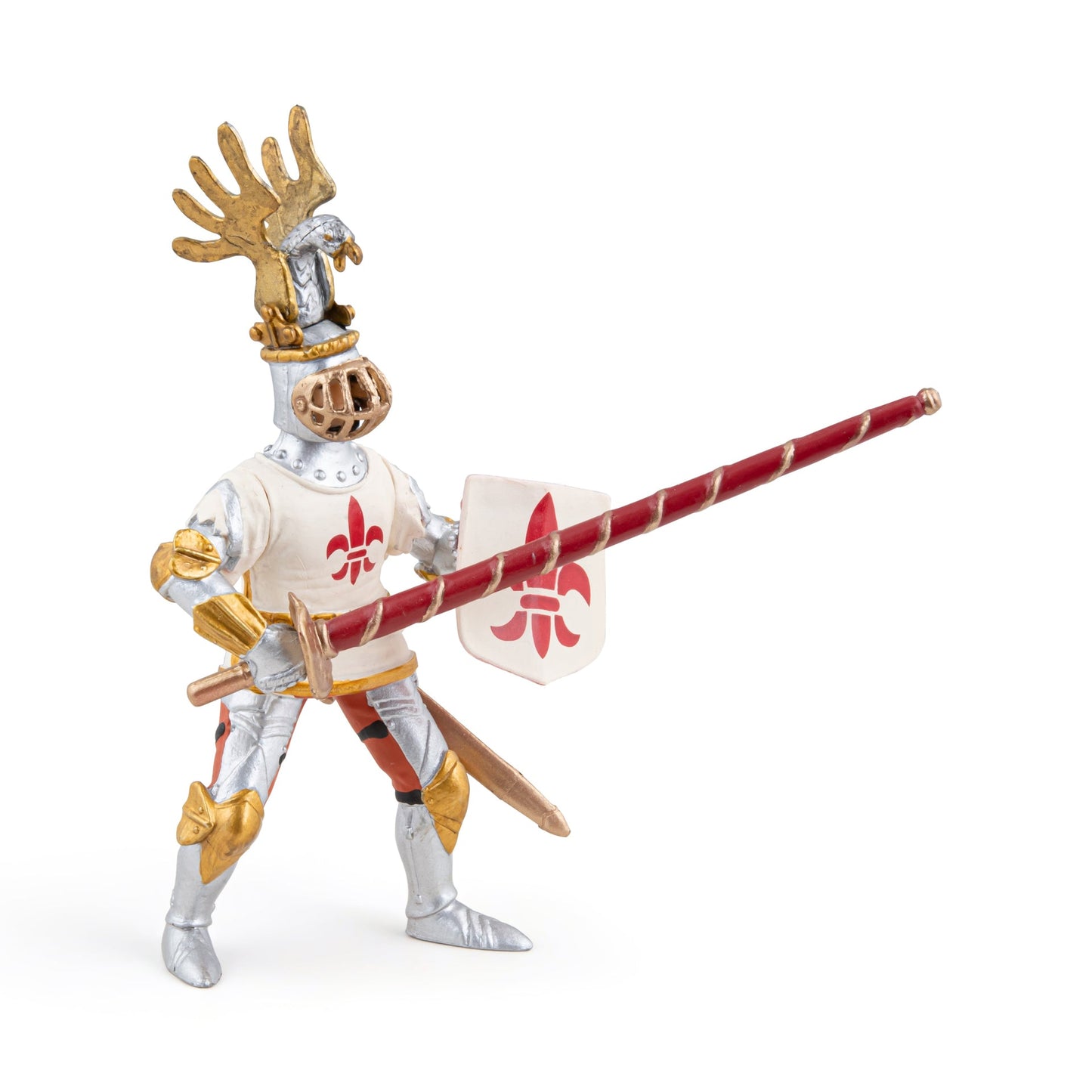 Figurine Chevalier blanc fleur de lys Papo - personnage médiéval