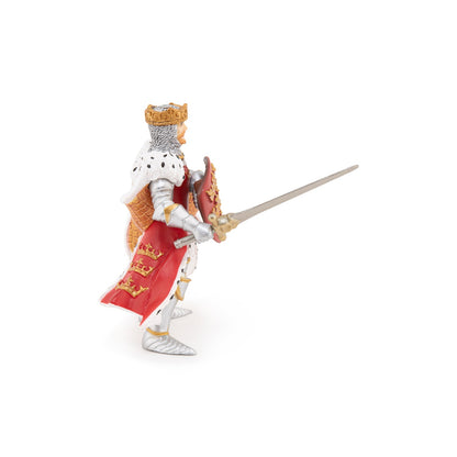Figurine Roi Arthur rouge Papo - personnage médiéval