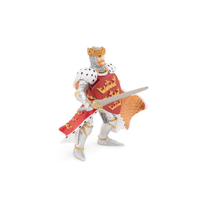 Figurine Roi Arthur rouge Papo - personnage médiéval