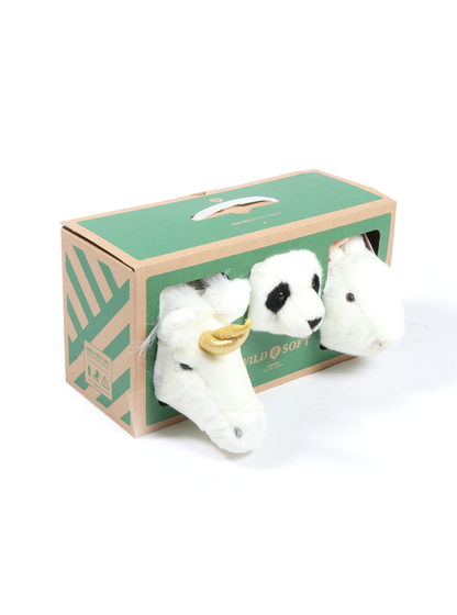 Mini Wall Decor Plush Animal Heads: Set