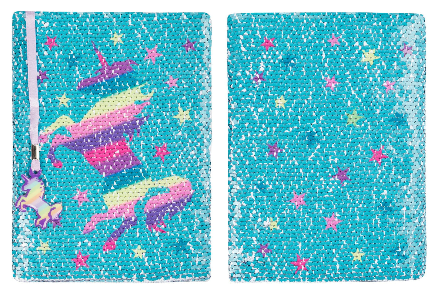 Carnet à sequins – arc-en-ciel licorne