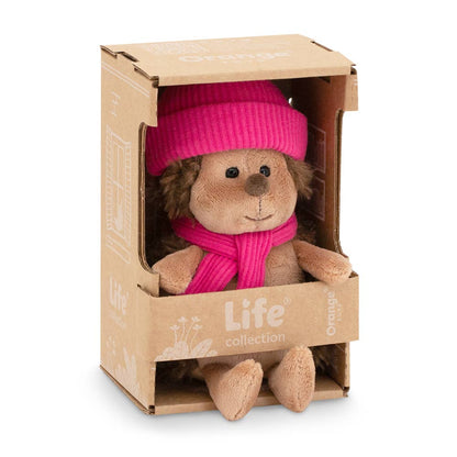 Plüschtier Fluffy, der Igel, mit Himbeermütze, 15 cm