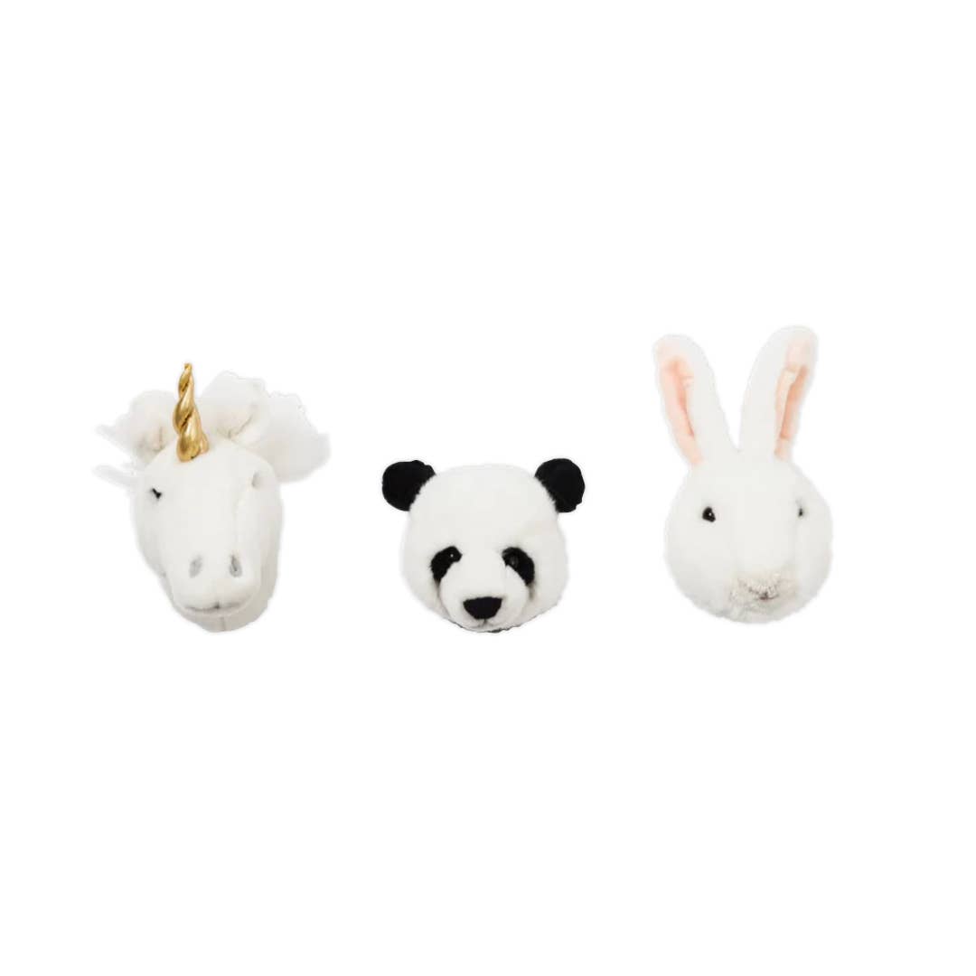 Mini Wall Decor Plush Animal Heads: Set