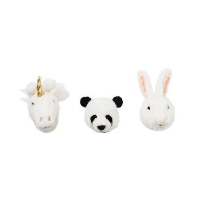 Mini Wall Decor Plush Animal Heads: Set