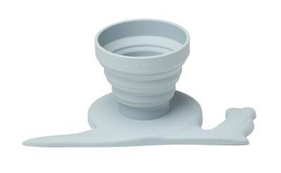 Scrunch: MESUREUR D'EAU DE PLUIE avec ESCARGOT oeuf de canard bleu 21x11x3,5-8,5cm, 100% silicone, recyclable, 12m+