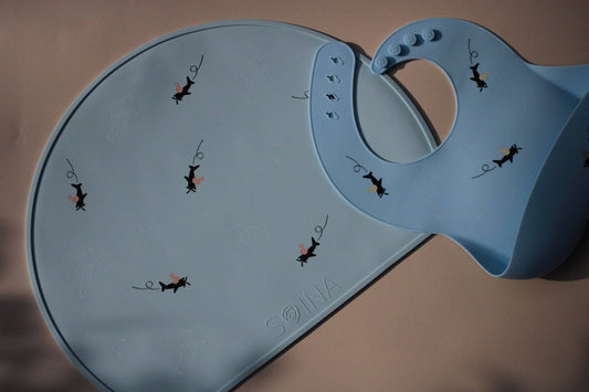 Silikon-Tischset im Fliegerstil – Hellblau