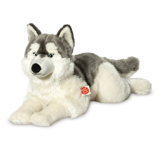 Großer Plüsch-Husky liegt