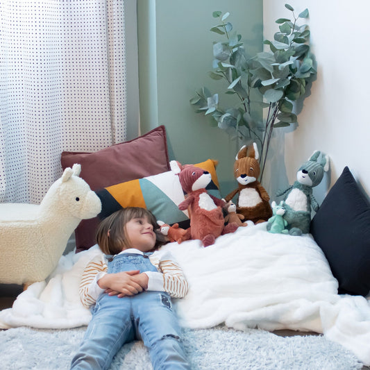 Peluche kangourou Allezou maman et son bébé vert – Les Ptipotos – vue 2