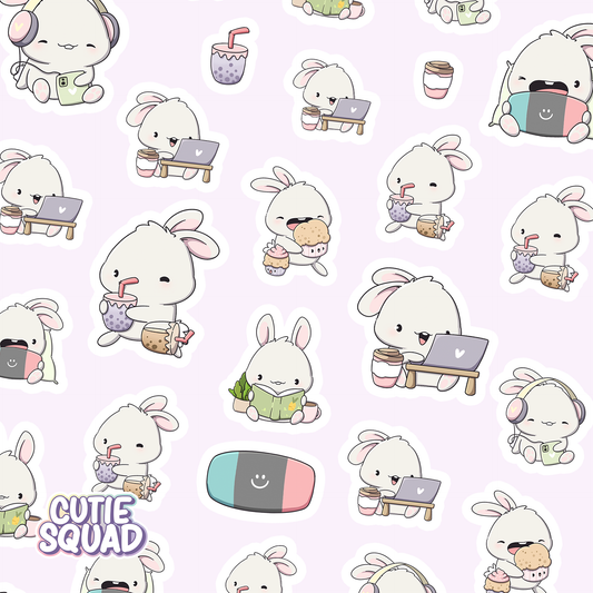 Stickerbögen Gemütlicher Hase