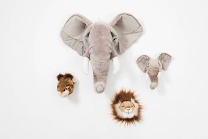 Mini Plush Animal Head Wall Decor: Safari Set