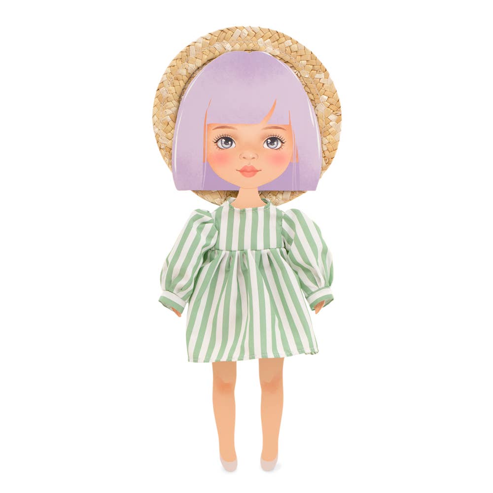 Bekleidungsset: 28 cm gestreiftes Kleid