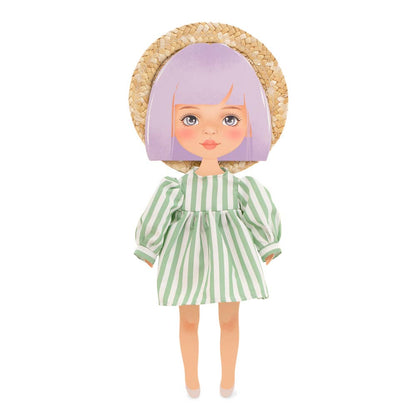 Bekleidungsset: 28 cm gestreiftes Kleid