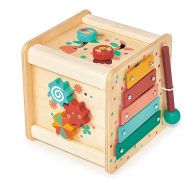 Mentari Bambino: CUBE D'ACTIVITÉS 14x14x15,5cm, en bois, en boîte, 2+