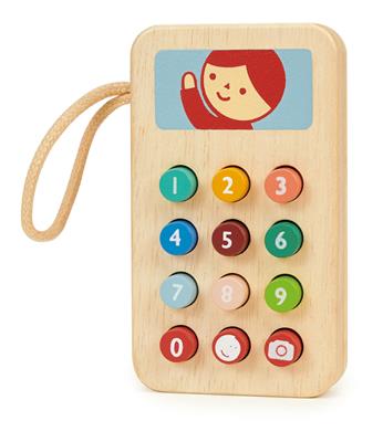 Mentari Jeu de Rôle: TÉLÉPHONE MOBILE 6,3x2,5x11cm, en bois, en boîte, 2+