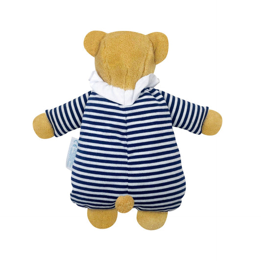 Angel Nest Teddy Bear with Rattle - Sailor Stripe Cotton