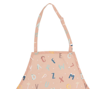 Lustiges Set aus Schürze und Topflappen mit Alphabetbuchstaben