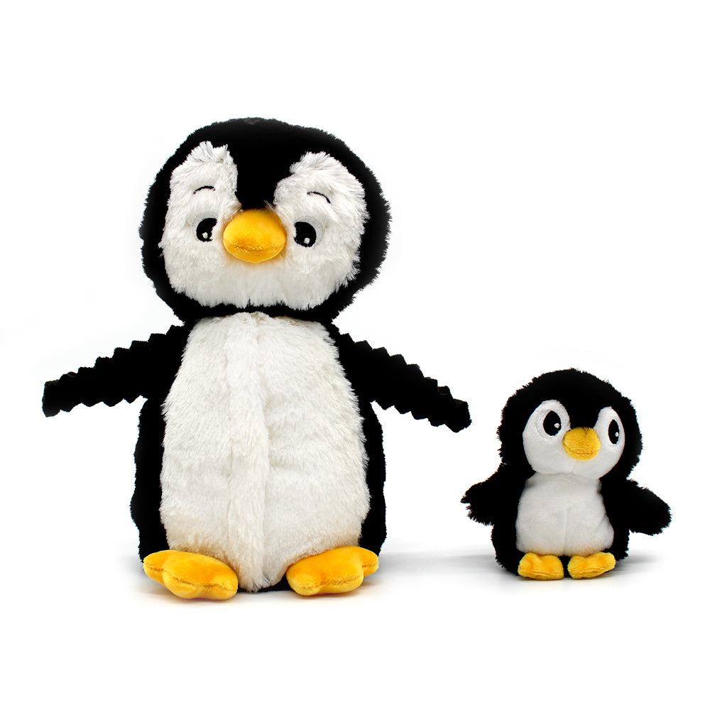 Peluche pingouin Iglou maman et son bébé blanc et noir – Les Ptipotos