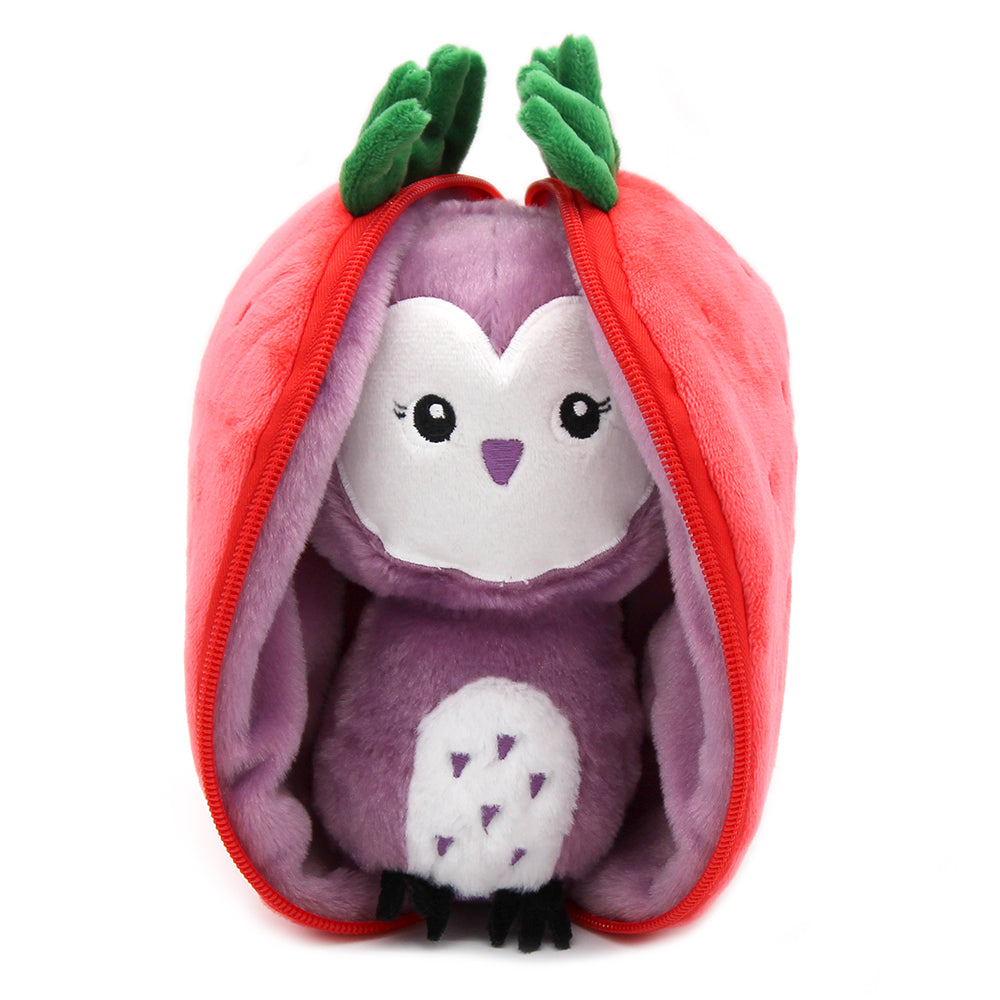 Peluche réversible Violet la chouette/fraise – Flipetz – vue 6