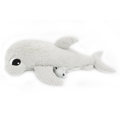 Peluche requin marteau Clou maman et son bébé gris clair – Les Ptipotos – vue 4