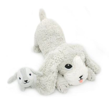 Peluche chien Toutou maman et son bébé gris – Les Ptipotos – vue 4