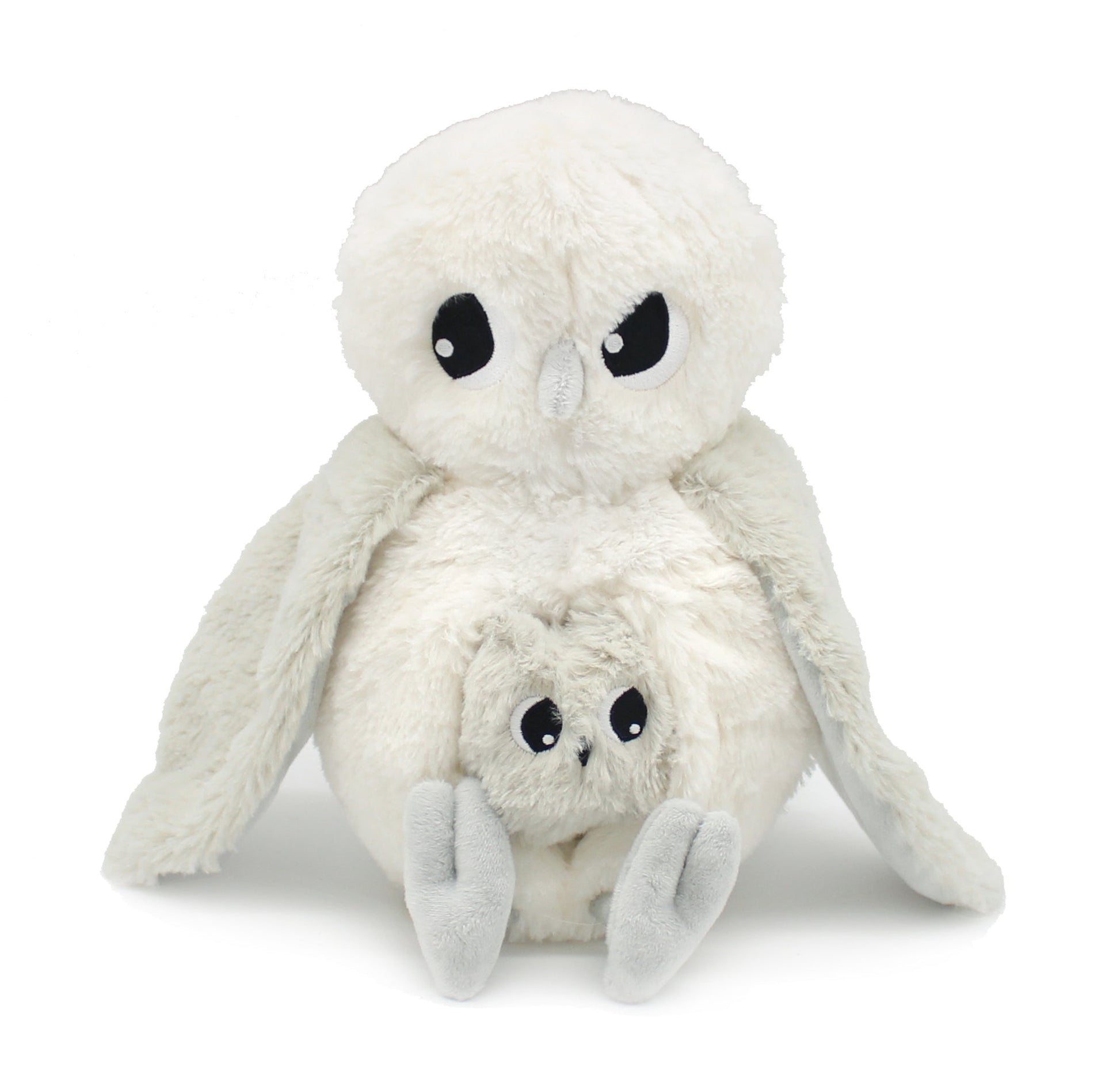 Peluche chouette polaire Coucou maman et son bébé gris clair – Les Ptipotos – vue 8